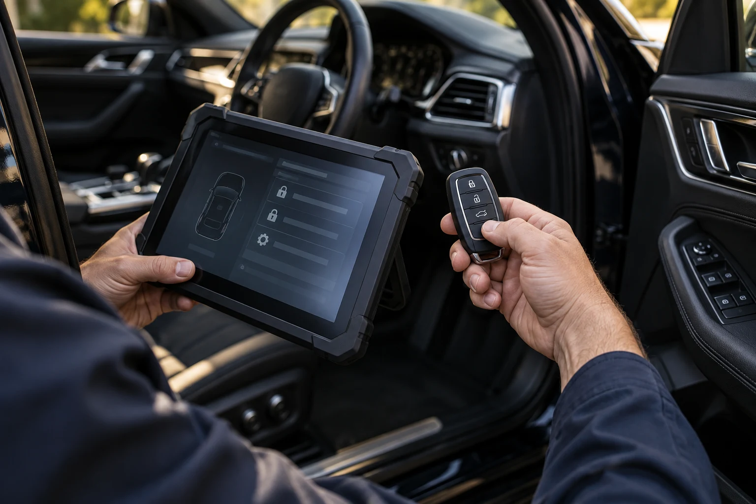 Automotive key programming illustration