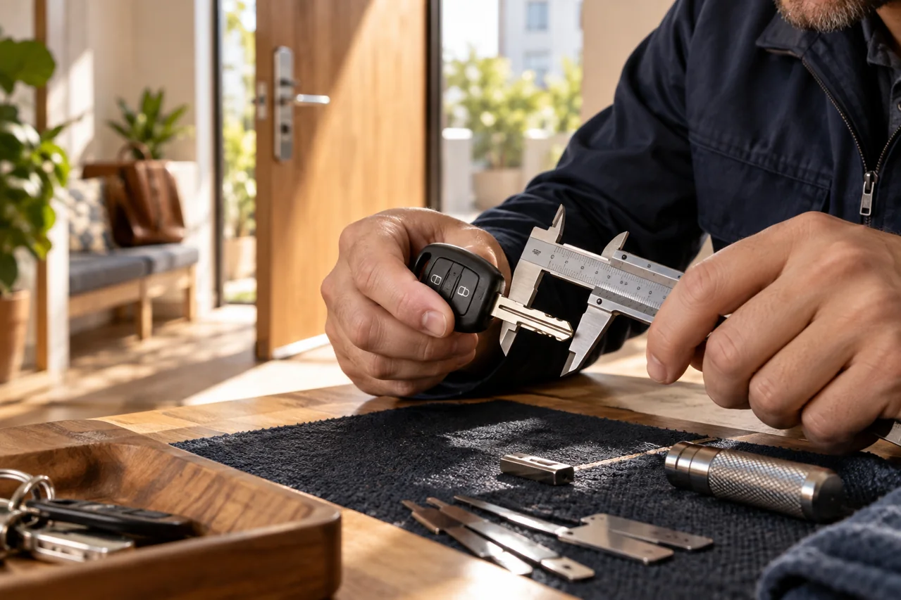 Close-up of automotive key details